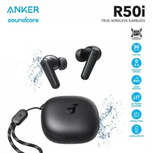 هندزفری انکر R50i با صدای قدرتمند، باتری بادوام 30 ساعته و طراحی سبک، انتخابی عالی برای موسیقی، تماس و گیمینگ روزانه است.