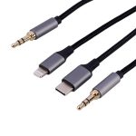 کابل تبدیل Earldom ET-AUX72 AUX To Type-C / Lightning / AUX 1.2m - Image 4