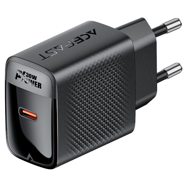 شارژر دیواری Acefast A102 با فناوری GaN، توان 30 وات PD و خروجی USB-C؛ کوچک، سبک و قدرتمند برای شارژ سریع گوشی، تبلت و لپ‌تاپ‌های سبک.