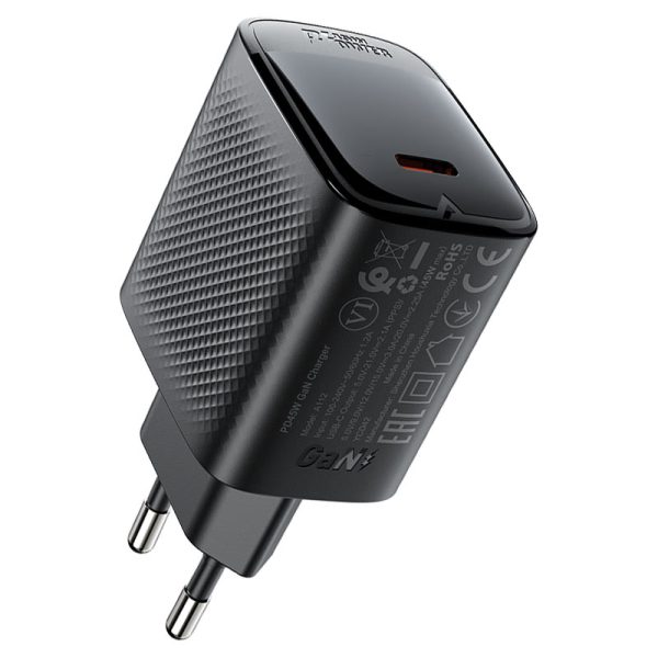 شارژر دیواری Acefast A112 با توان 45 وات PD و خروجی USB-C، مناسب شارژ سریع گوشی، تبلت و لپ‌تاپ‌های سبک. کوچک، ایمن و ایده‌آل برای سفر و محل کار.