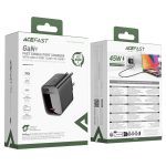 شارژر دیواری Acefast A112 با توان 45 وات PD و خروجی USB-C، مناسب شارژ سریع گوشی، تبلت و لپ‌تاپ‌های سبک. کوچک، ایمن و ایده‌آل برای سفر و محل کار.