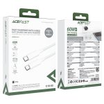 کابل شارژ Acefast C18-03 USB-C به USB-C با توان 60 وات، مناسب شارژ سریع گوشی، تبلت و لپ‌تاپ سبک به همراه انتقال داده پرسرعت.