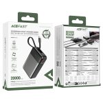 پاوربانک ACEFAST M21 ظرفیت 20000mAh با PD65W، شارژ سریع و همزمان چند دستگاه، طراحی مقاوم و نمایشگر دیجیتال، گزینه‌ای ایده‌آل برای سفر و استفاده روزمره است.
