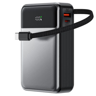 پاوربانک ACEFAST M21 ظرفیت 20000mAh با PD65W، شارژ سریع و همزمان چند دستگاه، طراحی مقاوم و نمایشگر دیجیتال، گزینه‌ای ایده‌آل برای سفر و استفاده روزمره است.