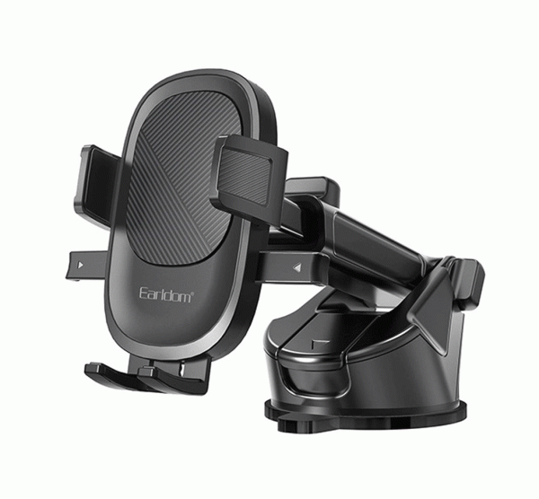هولدر موبایل Earldom EH262 با طراحی بازویی، قفل محکم و چرخش 360 درجه، انتخابی ایده‌آل برای نصب گوشی روی داشبورد یا شیشه خودرو است.